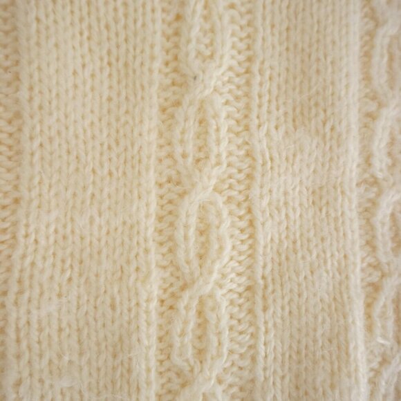 Handmade Cream Cable Braided Knit Fisherman Sweater Vest M - Picture 8 of 8